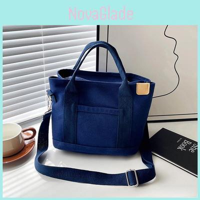 Canvas Tote Bag For Women With Zipper Pocket Casual Street Fashion Daily Use