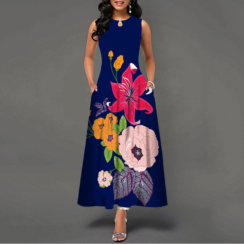 2025 New Fashion Trend Dresses Spring Summer Printed Waist Dresses Fashion Women's
