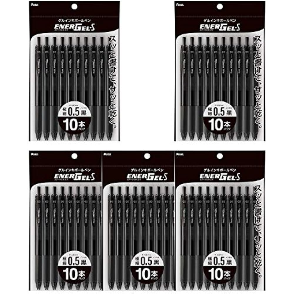 Pentel Ballpoint Pen Gel Ink Gel S 0.5mm Black Shaft XBLN125-A10 Black 5