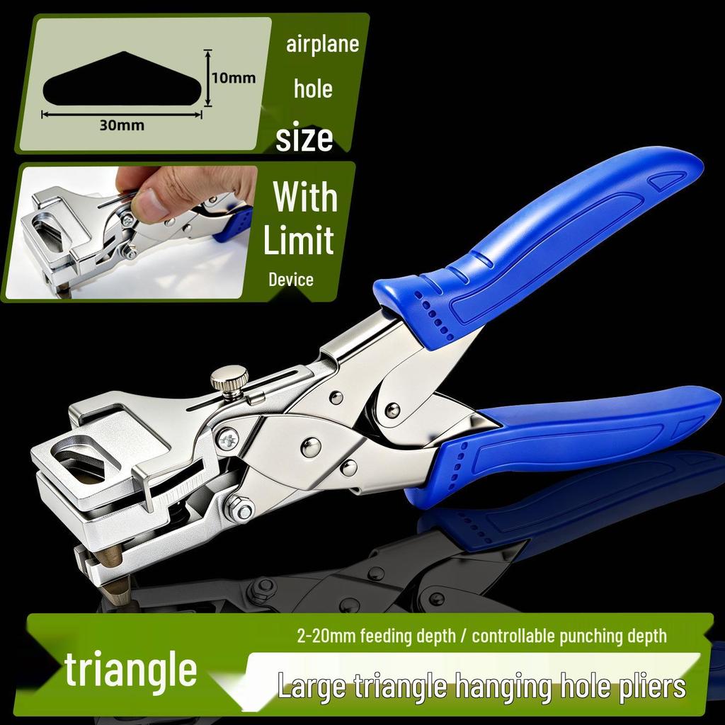 'Triangle Hole Punch Pliers for PVC & Cardboard Hanging Hooks'