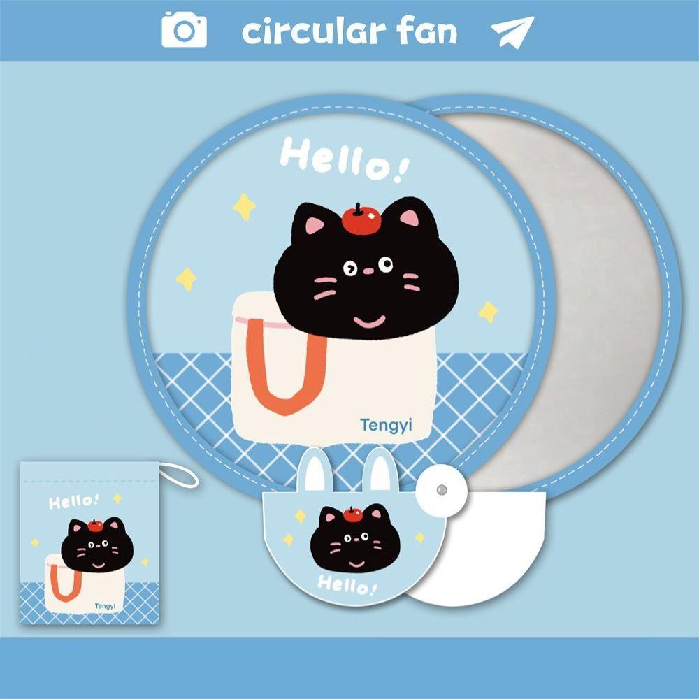 Kreslený skládací skupinový ventilátor Kapybara Mini kulatý ventilátor Venkovní ruční ventilátor
