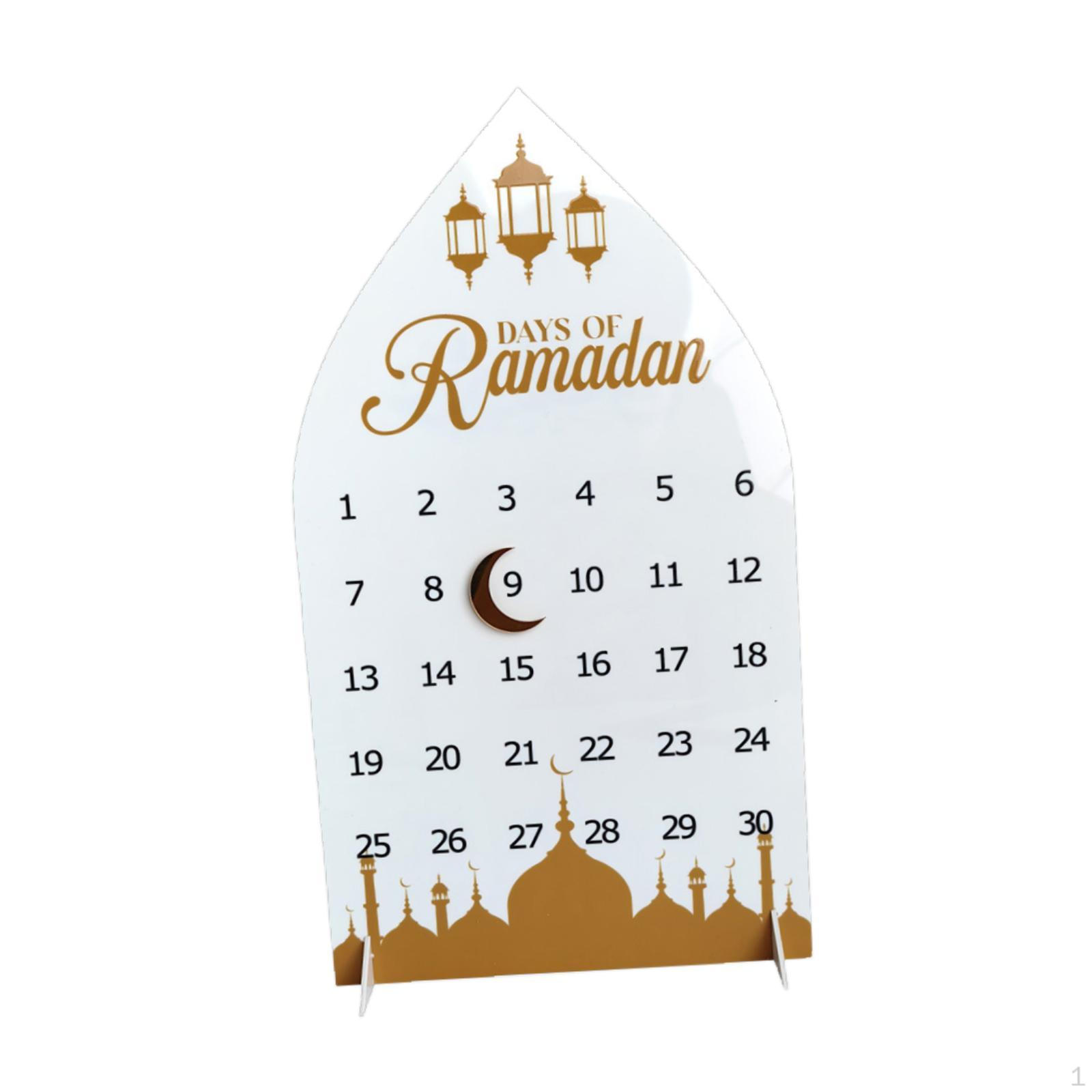 

Акрилова прикраса Eid Mubarak Настільна прикраса для столу Рамадан Календар Адвенту для Heimcafé Style B