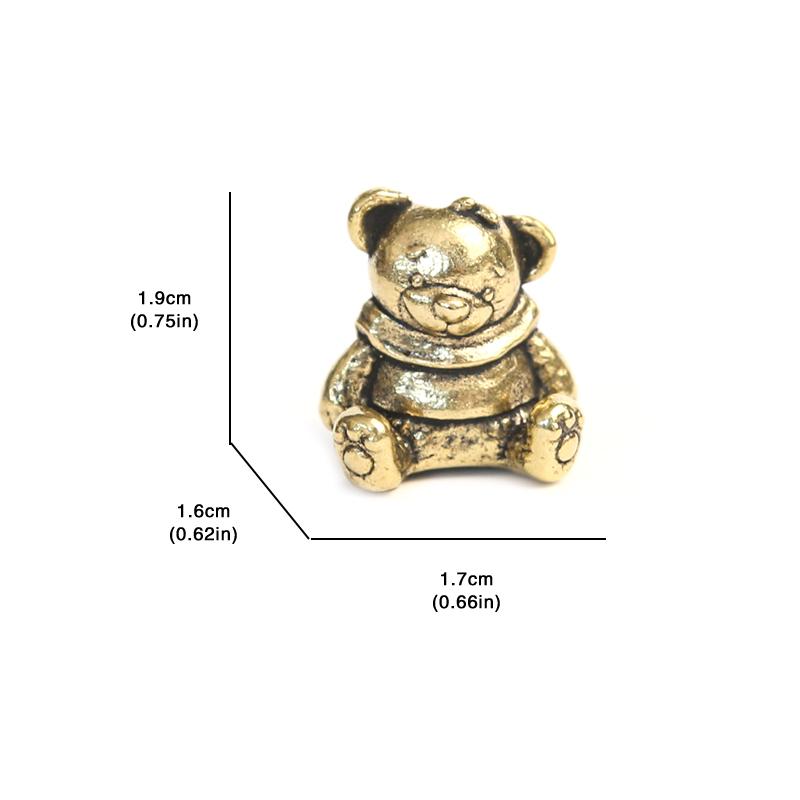 Cute Sitting Bear Brass Knife Bead EDC DIY Paracord Woven Bracelet Lanyard Pendants Accessories Outdoor Tool Hangings Trinkets