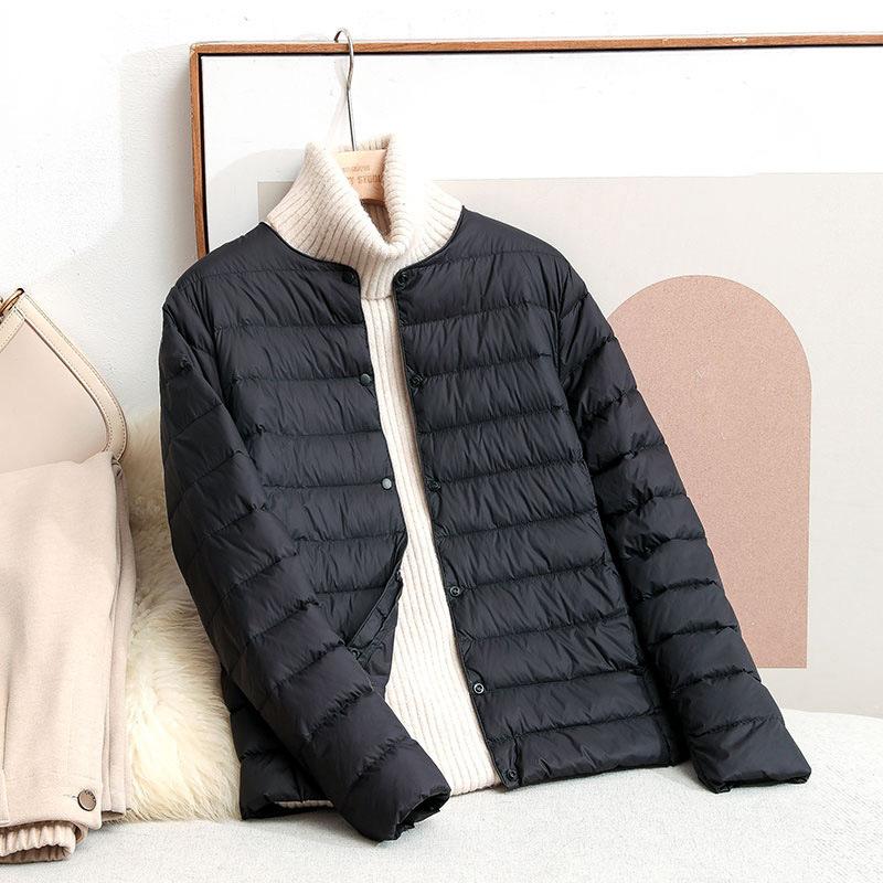FASHION Light and Thin Down  Women's Short 2025 Winter Round Neck Inner Tank Wear Large Size White Duck Down Warm  Clothes