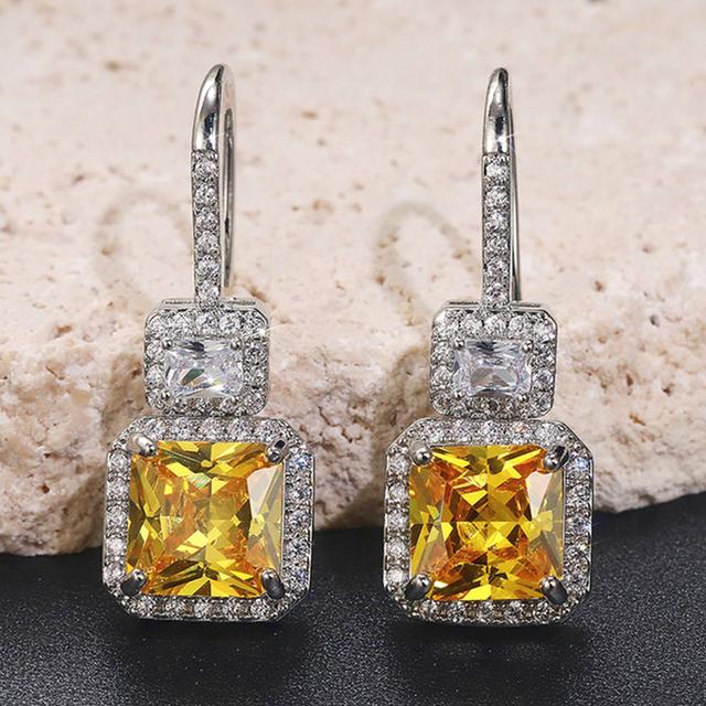 

Серьги-подвески «Temperament Lady» с ослепительным кристаллом CZ, роскошные аксессуары для вечеринок для женщин, нежные изящные ювелирные изделия