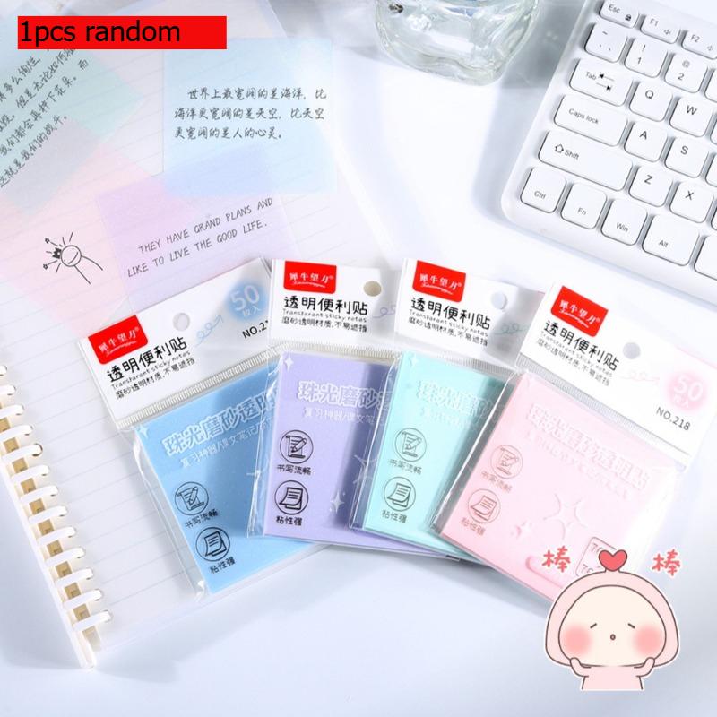 

Gift transparent frosted lovely sticky notes stickers creative N times for students colorful pearlescent Kawai stationery