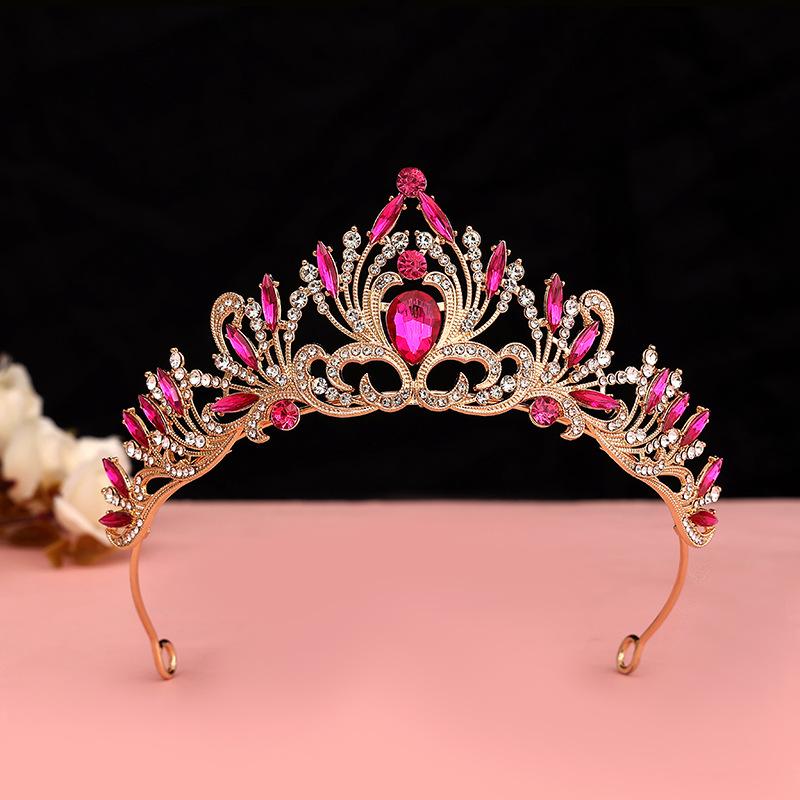 Baroque Retro Black Luxury Crown Bridal Tiara Wedding Dress Birthday Queen Crown Cake Crown