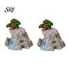 Miniature Rock Garden Decor 2 Pcs Stone Statue Resin Fake Models for Diorama Tranquil Zen Ornament Supplies Micro Train Landscape Railway Sand