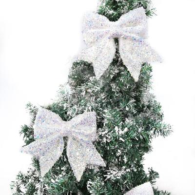 Christmas Pearl Cotton Large Bow Decorative Pendant Colorful Bow Christmas Tree Ornament Party Arrangement