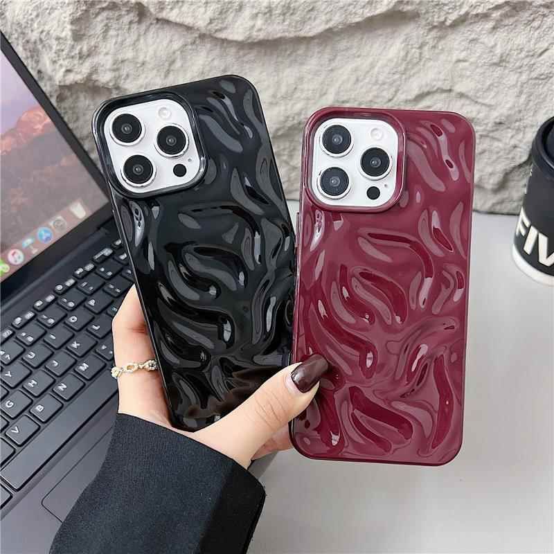 Ins 3D Rose Meteorite Pattern Texture Case For iPhone 16 Pro Max 17 15 14 13 12 11 XS XR X 7 8 Plus Soft TPU Phone Back Cover