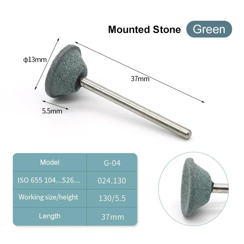 10Pcs Mounted Stones Grinders 2.35Mm Contours Geramic Green Stones Grind Polisher Green Hp Polishing Stone Drills