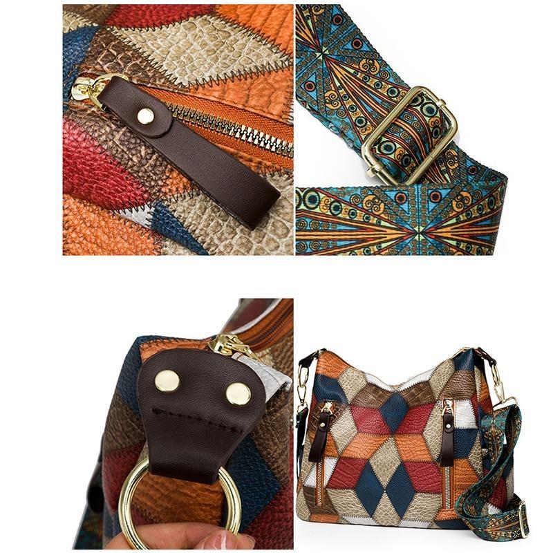 Retro Single Shoulder Crossbody New Color Collision Middle-aged Large-capacity Handbag Tote Women's Bag