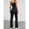 Women's Summer Casual Knitted Solid Color Sleeveless Vest Tight Trousers Set