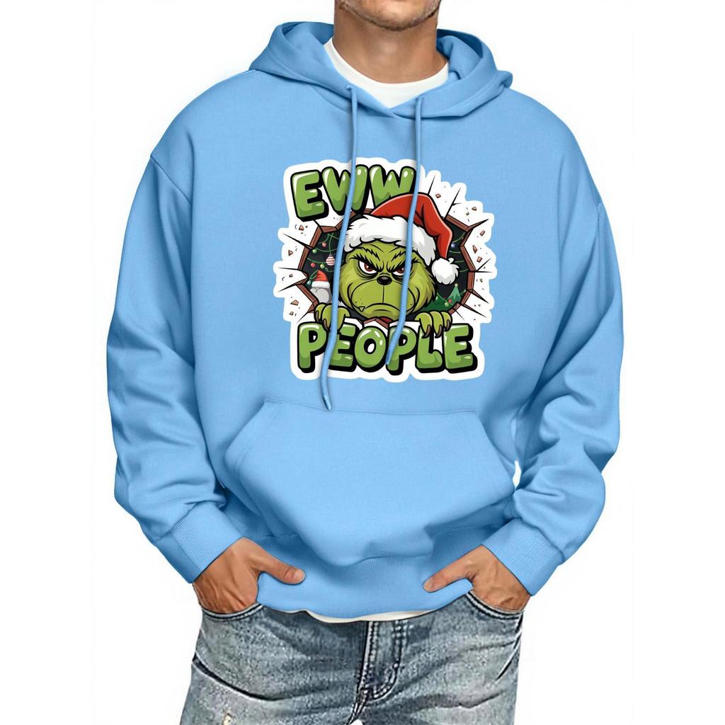 Men's Print Hooded Sweatshirt Long-Sleeve Casual Pullover Hoodie Hooded Sweatshirt