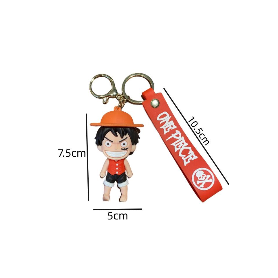 Perfect New Cartoon One Piece Key Chain Luffy Zoro Nami Usopp Chopper Robin Franky Brook Jinbe Children's Student Model Doll Bag Pendant