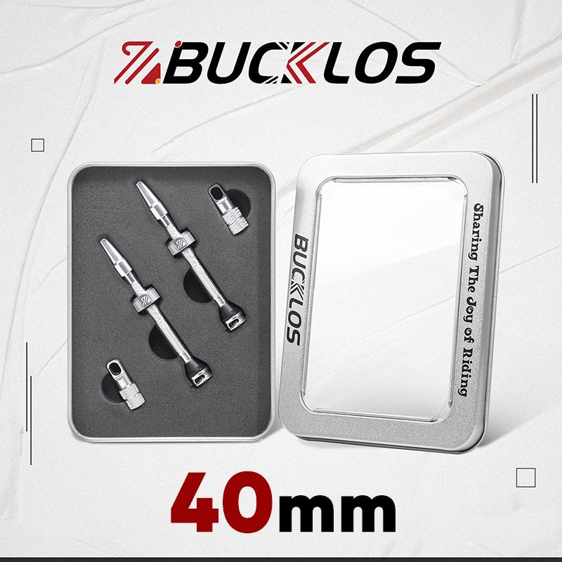 2PC BUCKLOS Bike Presta Tubeless Valves 40mm 44mm Road Bicycle Tubeless Rim Valves Aluminum Alloy Bike F/V Valve Bicycle Parts Silver-40mm