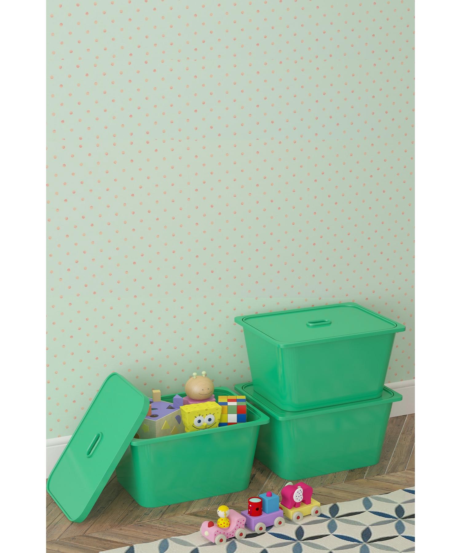 

Green Deep Toy Basket 3 Pieces 3ds3k