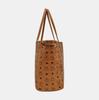 [Pre-Owned] Liz Medium Cognac Coated Canvas Printed Tote Bag With Gold Hardware And Pouch - Very Good #1XT5EYY