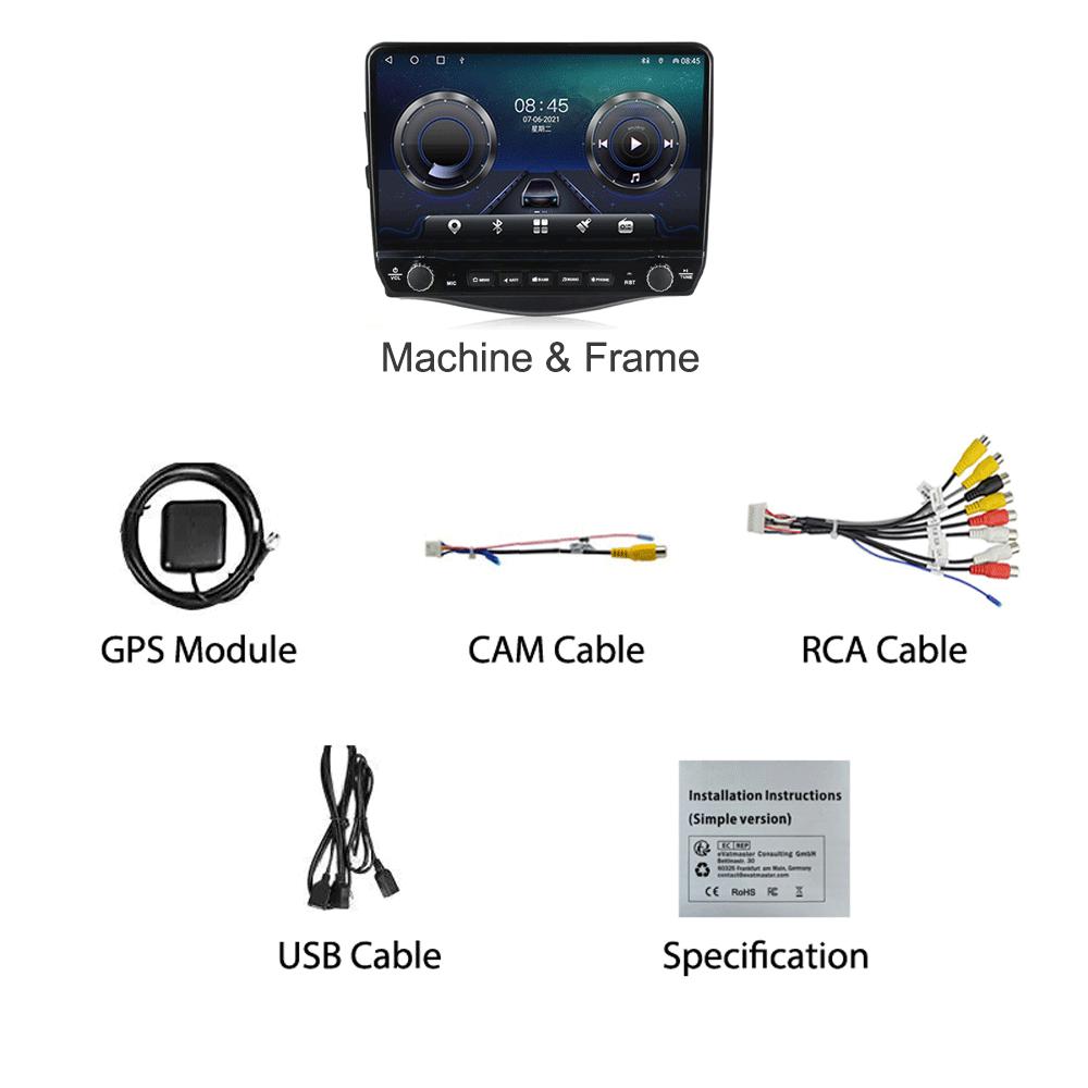 Radio auto Android pentru Toyota RAV4 Rav 4 2005 - 2013 cu buton 10 inch player multimedia Navigație GPS Carplay 2+32GB