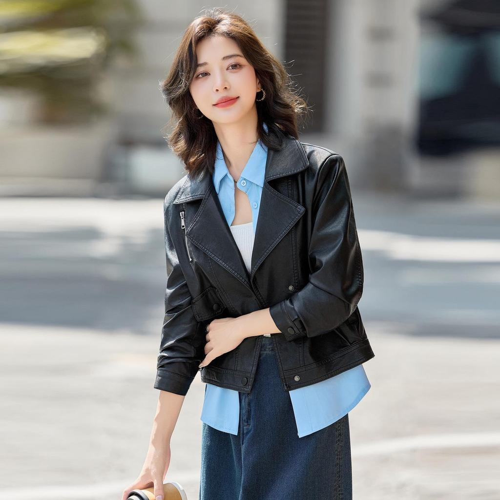 Damen Neue Slim Fit Lammlederjacke - High-End Marke, Frühling & Herbst Kollektion