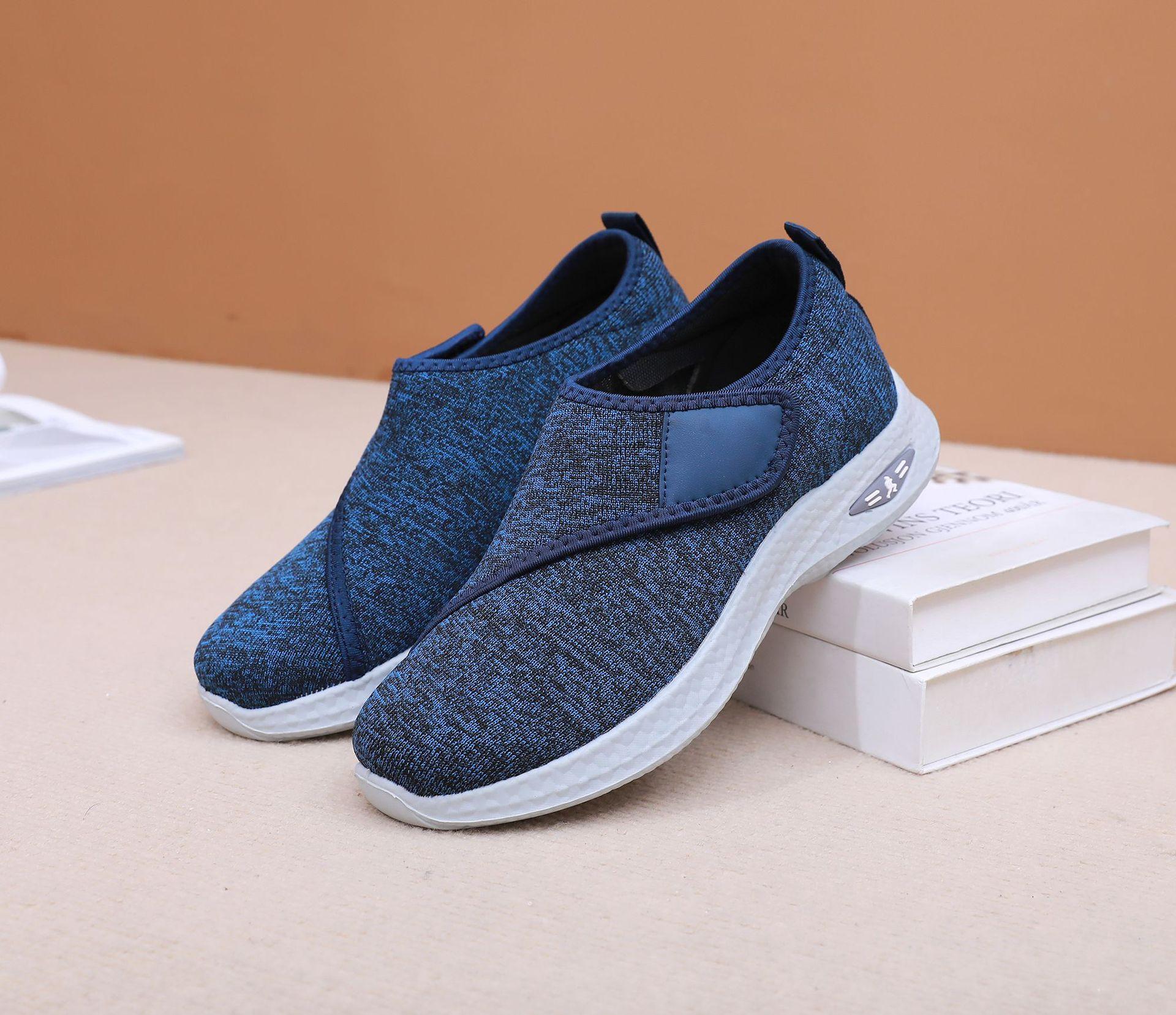 

Обувь Мужские повседневные спортивные одинарные туфли Модные легкие нескользящие мужские одинарные туфли с мягкой подошвой Дышащие ленивые туфли Весна и осень новые модели 44 синий