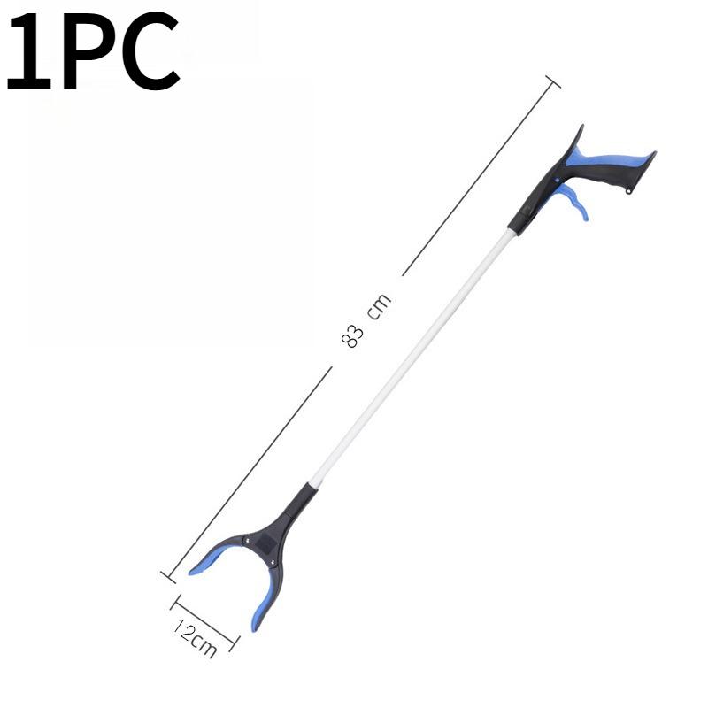 1PC Foldable Garbage Clip Thickened Aluminum Alloy Sanitation Garbage Clip Multifunctional Bold Pickup синий
