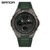 Sanda Skull Design Dual Display Waterproof Luminous Men's Student Multifunctional Watch