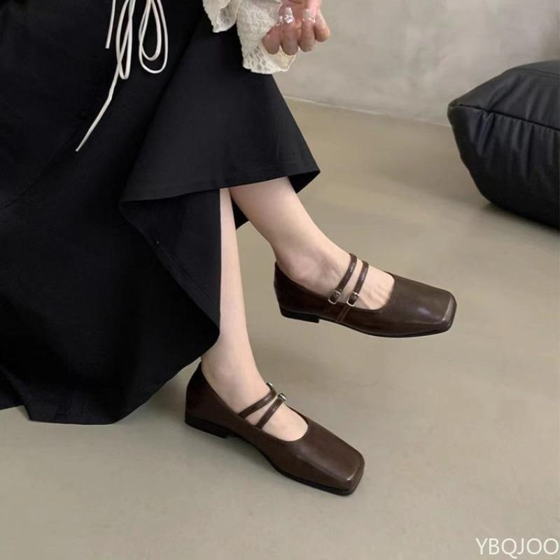 Elegant and Fashionable Retro Women's Shoes 2026 New Square Toe Comfortable Casual Versatile Spring Summer women Flat Shoes