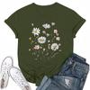 Women's Fashion Casual Printed Round Neck Short Sleeved T-Shirt Top T-Shirt Top Top