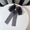 Black Hand-beaded Lace Necktie Rhinestone Decoration Shirt Tie Pearls Tie  JK Uniform Decoration