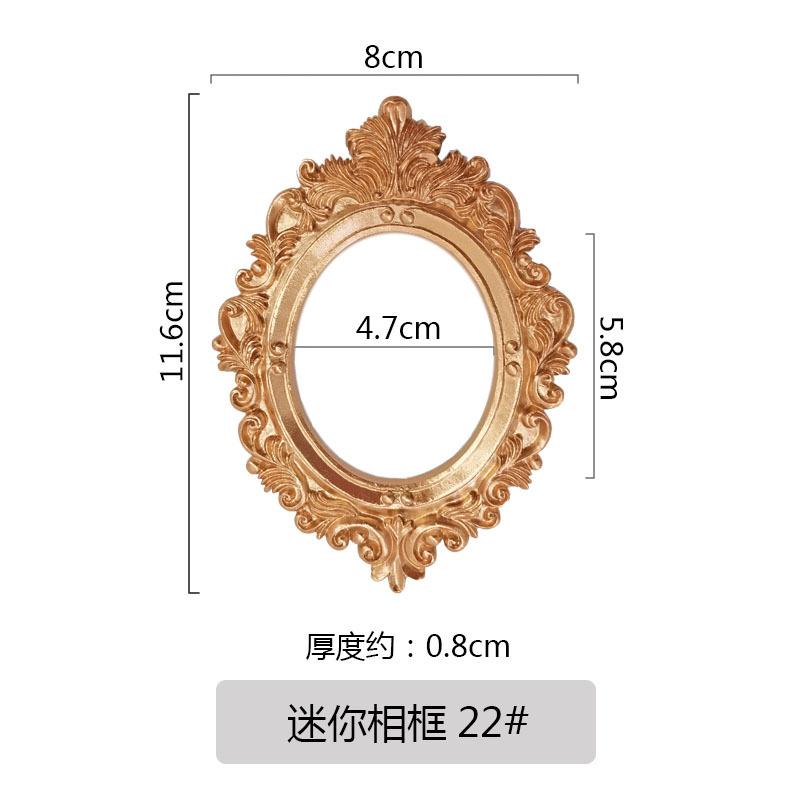 Mini Retro Guld Präglad Fotoram Julgransdekoration Tillbehör Hem Skrivbord Nagellack Smycken Fotografering Dekoration