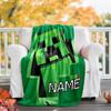 Customizable Minecraft Throw Blanket – Personalized Name, All-Season Cozy Snug Blanket, Machine Washable, Personalized Blanket