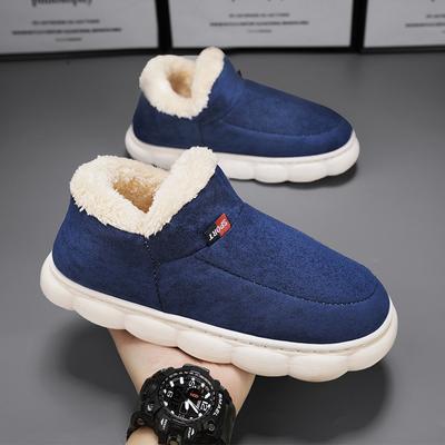 Fashion Winter 2024 New Outdoor Classic Plush Slippers For Men  Fluffy Warm Boots Leisure Cotton Shoes Indoor Cozy Home Slides