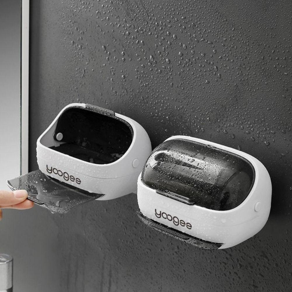 With Lid Drain Soap Holder Wall Mounted Soap Dishes Box Eco Friendly Soap Dish Tray  Bathroom