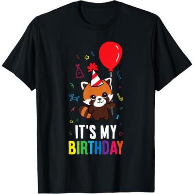 It's My Birthday Cute Red Panda Birthday T-Shirt(1)