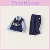 Childrens Cotton Grid Pattern Long Sleeve Shirt Vest Threepiece Set For Boys Ages 3 To 8