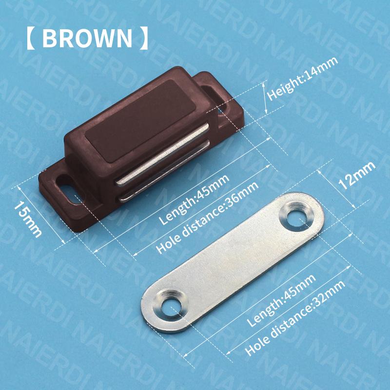 

NAIERDI 10 Pack Magnetic Cabinet Door Catch Plastic Cabinet Magnet Latch Drawer Latch for Sliding Door Cupboard Closet коричневий