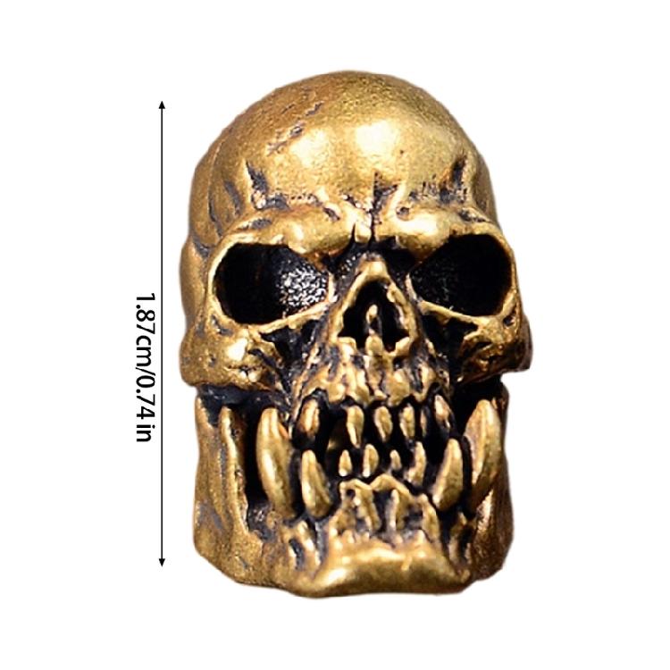 Unique Fang Skull Charm Copper Alloy Gothic Jewelry For Paracord Bracelet Keychain And Men's Fashion Accessories