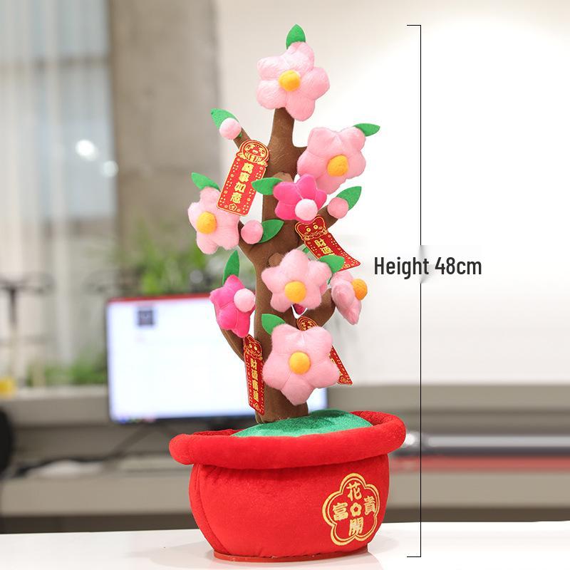 2026 New Year Desktop Ornament: Orange Tree & Peach Blossom Scene Decor for New Year's Day and Spring Festival.