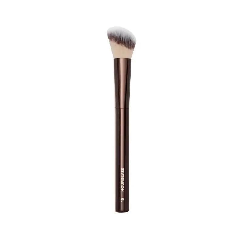 

Кисть для румян Luxury Blush Brush No.15, скошенная, контурная кисть для макияжа с мягким синтетическим ворсом, алюминиевая ручка