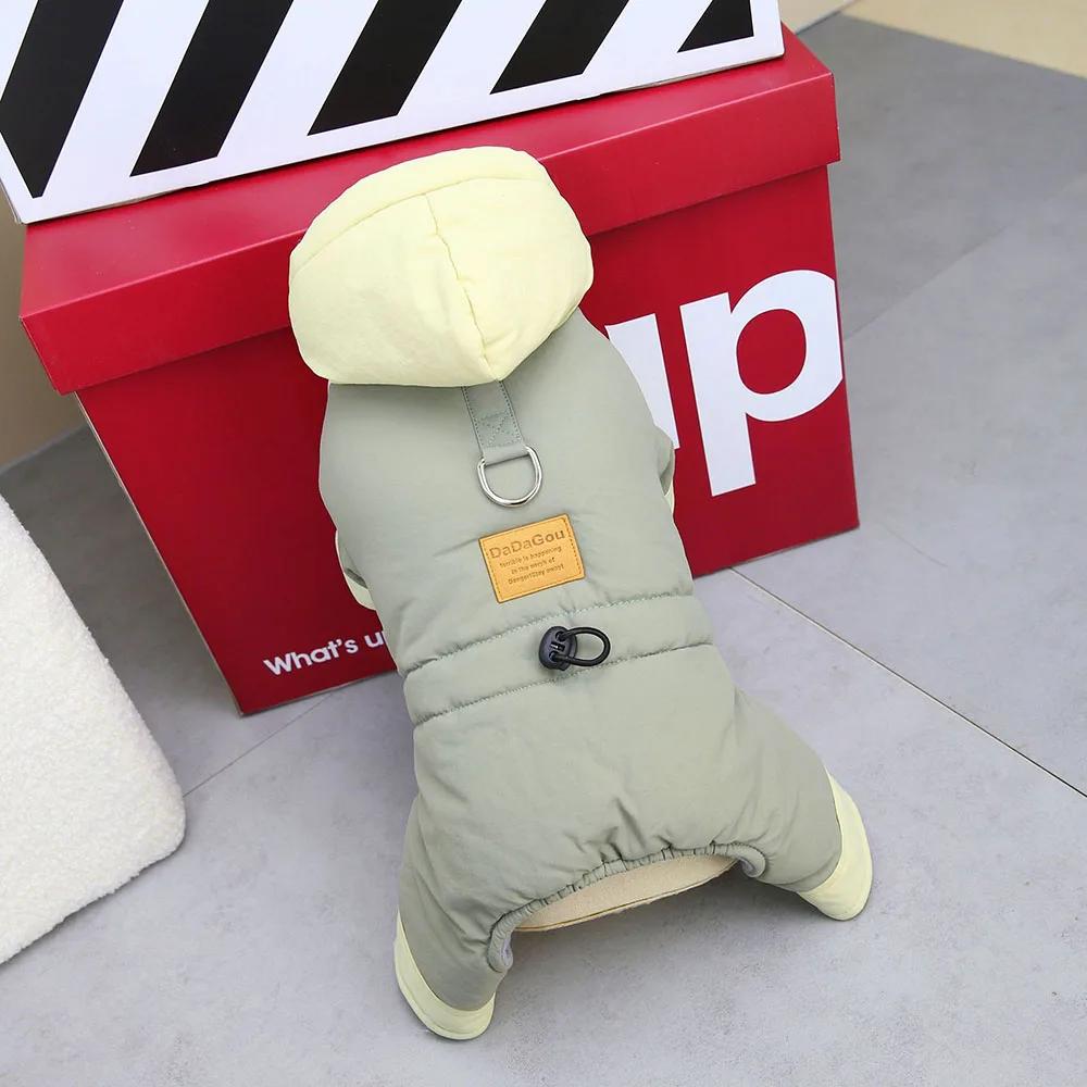 

Водонепроницаемая одежда для домашних животных для собак, зимняя теплая куртка для собак, пальто для кошек, комбинезон с капюшоном для маленьких собак, зимний комбинезон для щенков, одежда для холодной погоды светло-зеленый