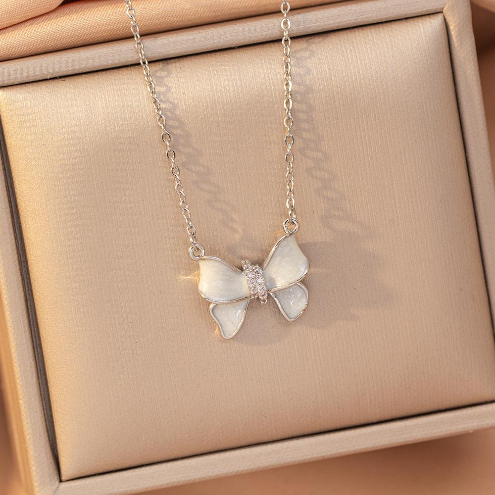 [Titanium Steel] Necklace Women's Copper Micro-inlaid Electroplating Advanced Sense Delicate Clavicle Chain Jewelry