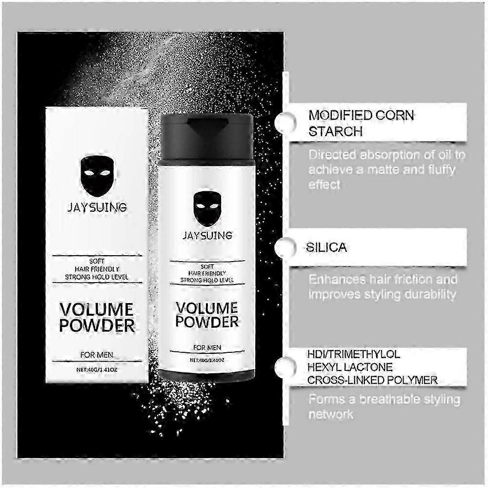 2025 BlackMask Hair Styling Powder 40g, Volume Powder Instantly Adds Texture & Volume, Matte Finish, Long-Lasting Lift for Men & Women