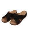 25 Years of Hollow Cross-strap Platform Slippers Women's Sewing Line Slippers Women's Outerwear Women Wedge Slipper