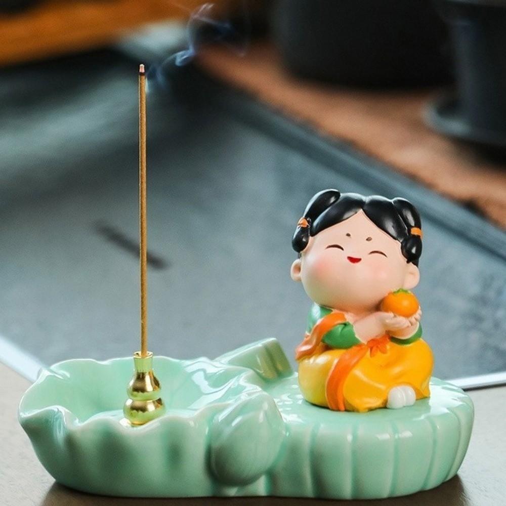 Tang Dynasty Lady Cartoon Girl Incense Burner Creative Cute Sticks Incense Tray  Studio