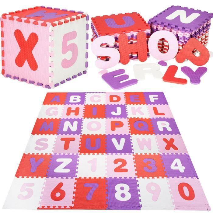 Tapis De Jeu Éducatif SPRINGOS® 36 Puzzles Lettres Colorées Pour Bébés 175x175cm En Mousse