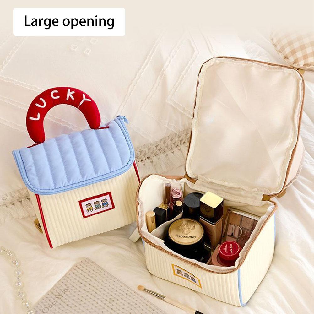 Geantă de depozitare cosmetică în formă de căsuță, fete și femei, capacitate mare, geantă de toaletă, geantă de călătorie pentru machiaj, geantă de depozitare portabilă, organizator