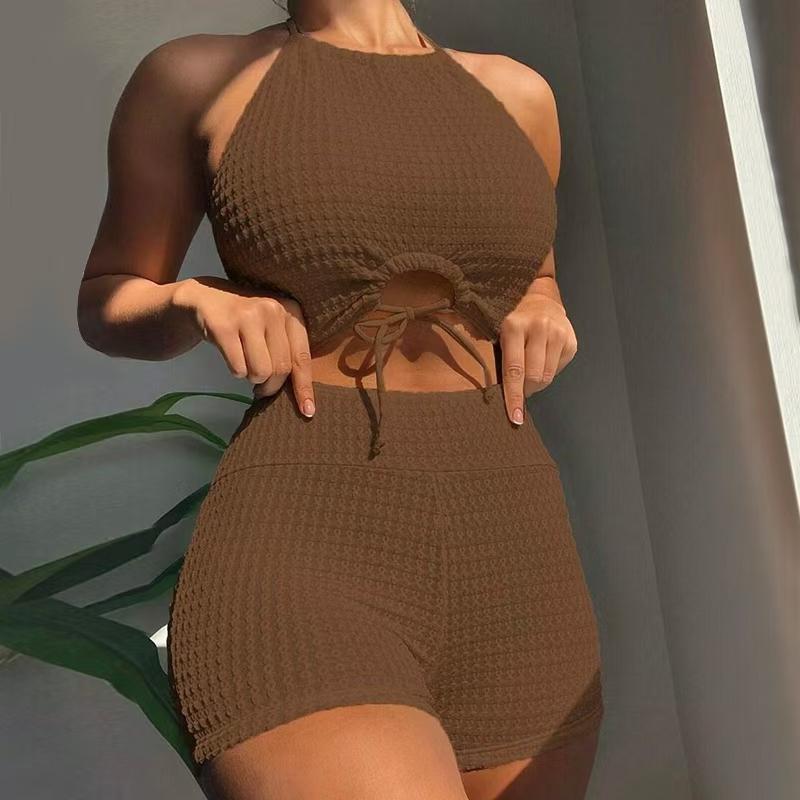 Sexy High Waist Bikini 2025 Women High Neck Swimwear Female Swimsuit Solid Bathers Swimming Bathing Swim Suit Summer Beachwear