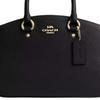 Coach Savannah 28 Logo Pebbled Leather Shoulder Handbag Large Women's Black