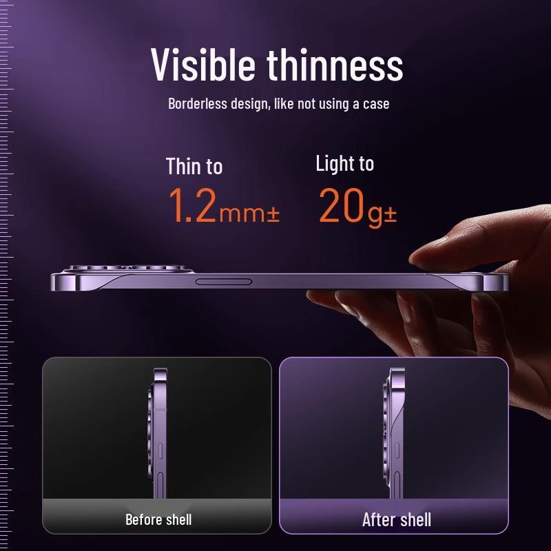 Compatible iPhone Case for Apple 17: Electroplated, Borderless, Built-in Lens Film, Drop-Proof, Dust-Proof PC Protection.